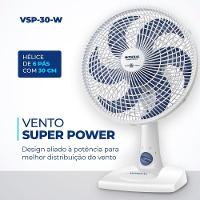 Ventilador De Mesa Mondial - 06 Pás - Vsp-30-w Vent 30cm Vsp-30-w 127v/60hz Super Power - 10