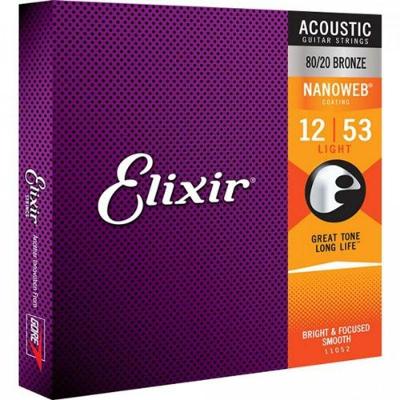 Encordoamento Para Violao Em Aco .012 Light Nanoweb Elixir