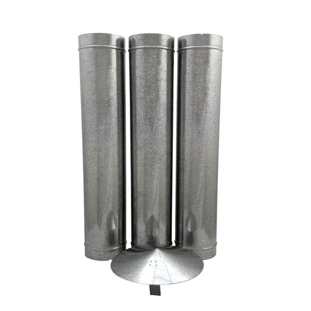 1,80 M Duto Galvanizado 200 Mm De Diâmetro Com Chapéu Chinês - 1