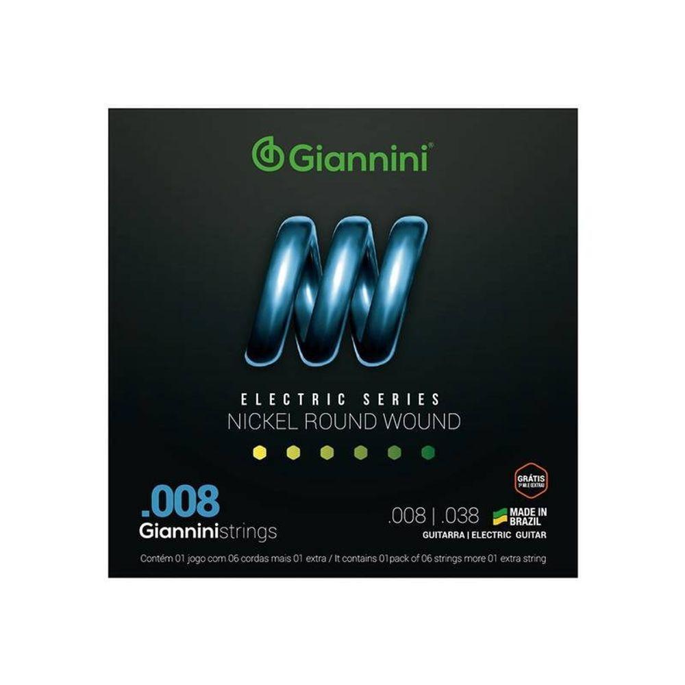 Encordoamento Giannini P-guitarra Niquel 0.008 Geegst.8 - 1