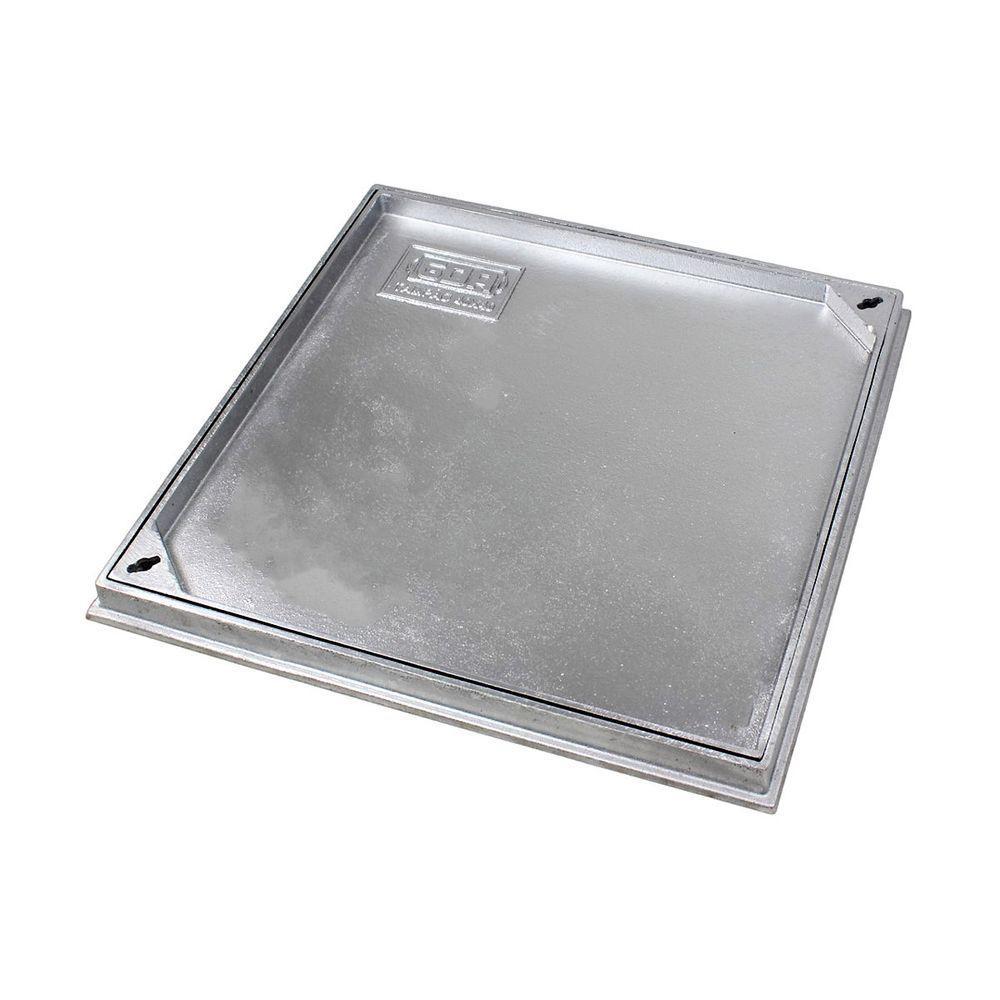 Tampa Tampão Chão Alumínio Fundido Simples Rebaixado 60x60cm - 1