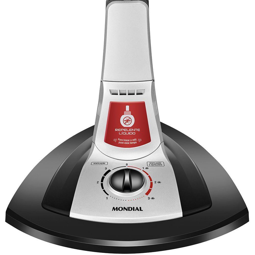 Ventilador De Mesa Mondial Turbo Tech Repelente Líquido Vt-rp-03 Vent 40cm Turbo-220v-preto/prata - 4