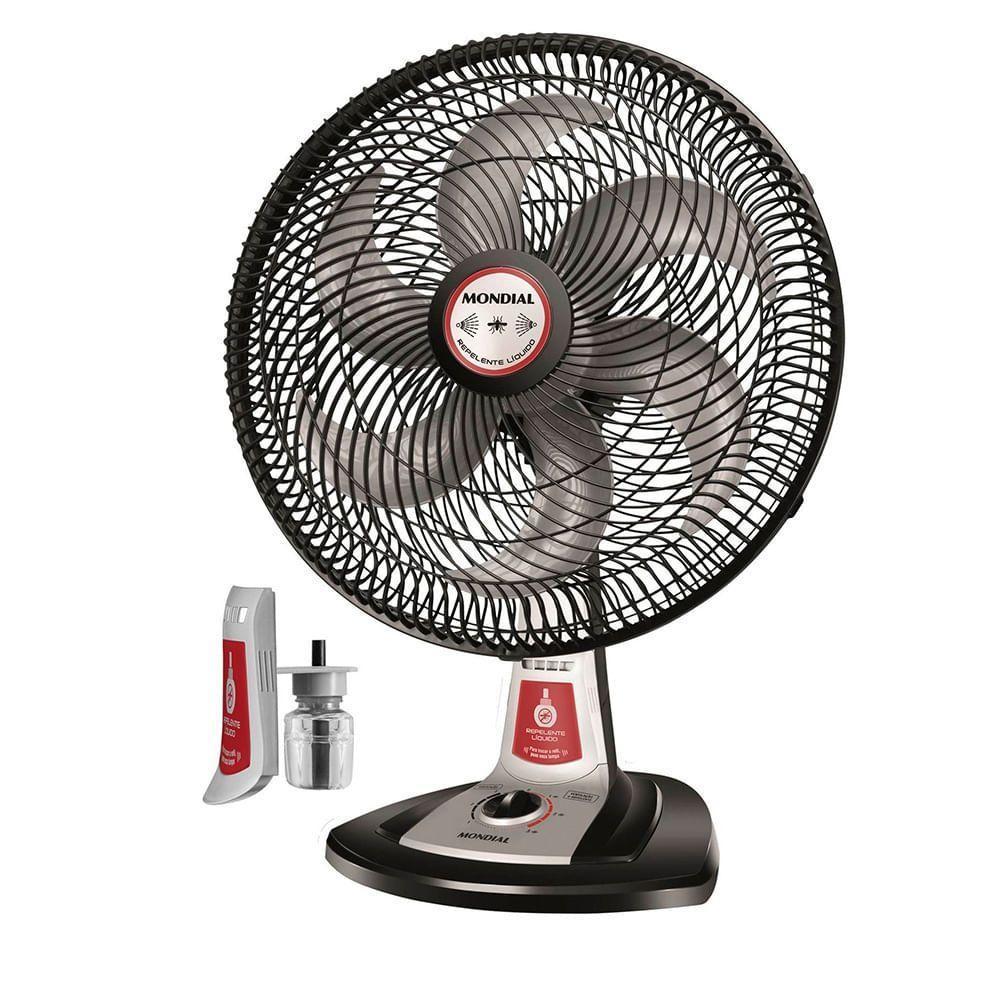 Ventilador De Mesa Mondial Turbo Tech Repelente Líquido Vt-rp-03 Vent 40cm Turbo-220v-preto/prata - 6
