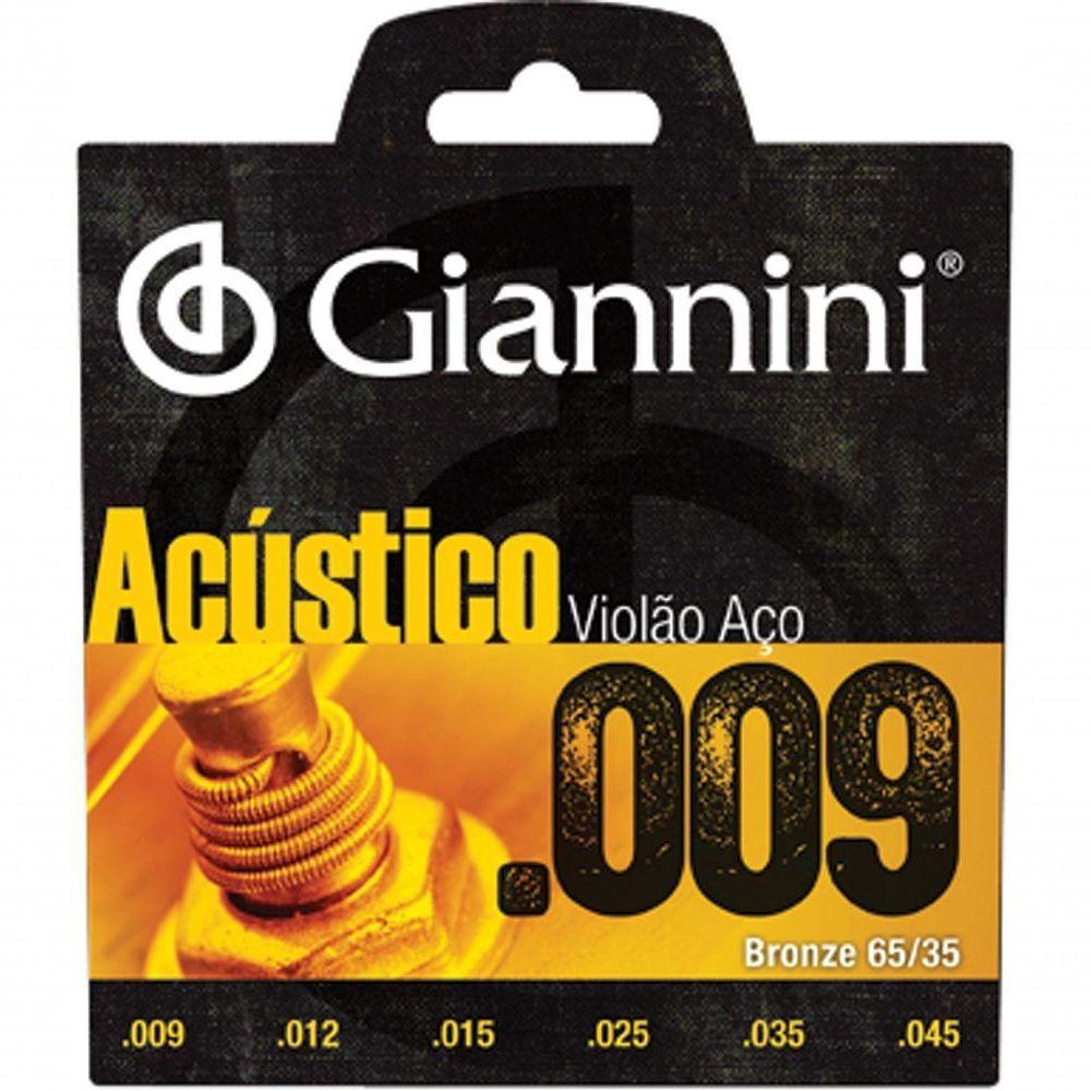Encordoamento Para Violão Acústico Aço .009 Bronze Geswal - 1