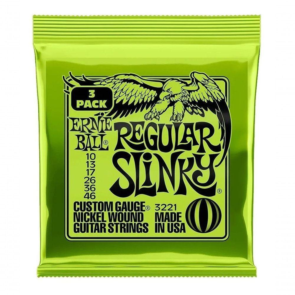 Encordoamento 010"-046" P-guitarra Regular Slink Niquel Ernie Ball Pct C-3 P03221 - Pç - 3 - 1