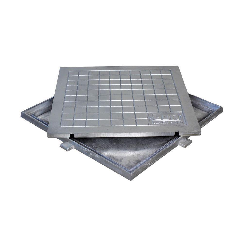 Tampa Tampão De Chão Alumínio Dupla Vedação Simples 50x50cm - 4