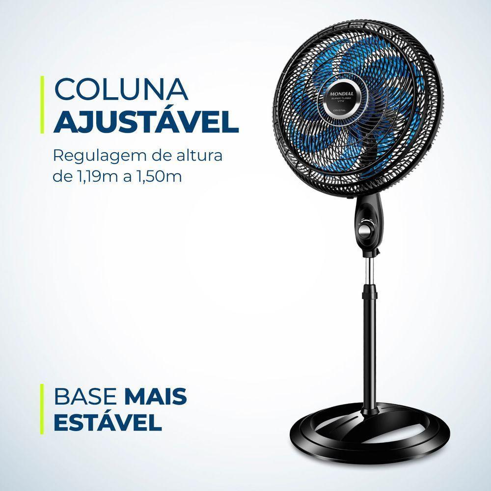 Ventilador De Coluna Super Turbo 8 Pás Mondial - Vtx-40c-crystal Vent 40cm Vtx-40c-crystal 127v/60hz . - 3