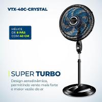 Ventilador De Coluna Super Turbo 8 Pás Mondial - Vtx-40c-crystal Vent 40cm Vtx-40c-crystal 127v/60hz . - 5