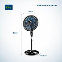 Ventilador De Coluna Super Turbo 8 Pás Mondial - Vtx-40c-crystal Vent 40cm Vtx-40c-crystal 127v/60hz . - 6
