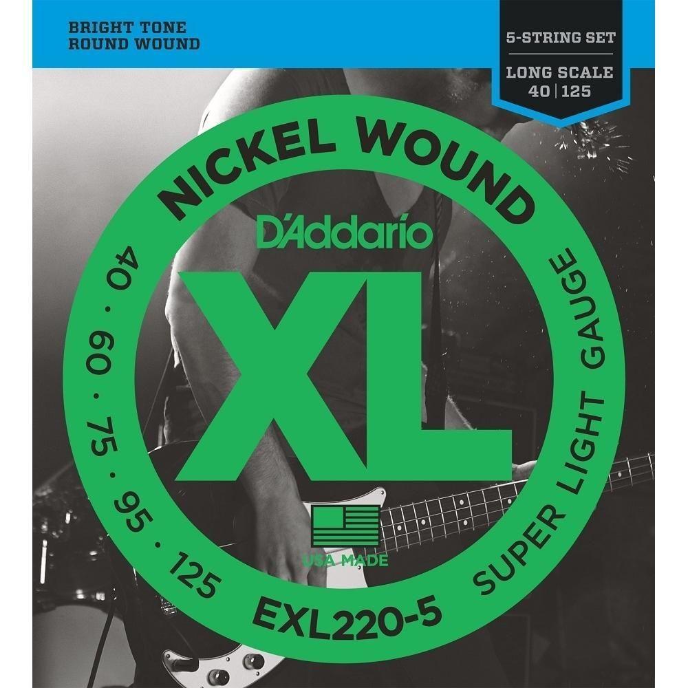 Encordoamento D Addario Baixo Exl220 40-125, 5 Cordas - 1