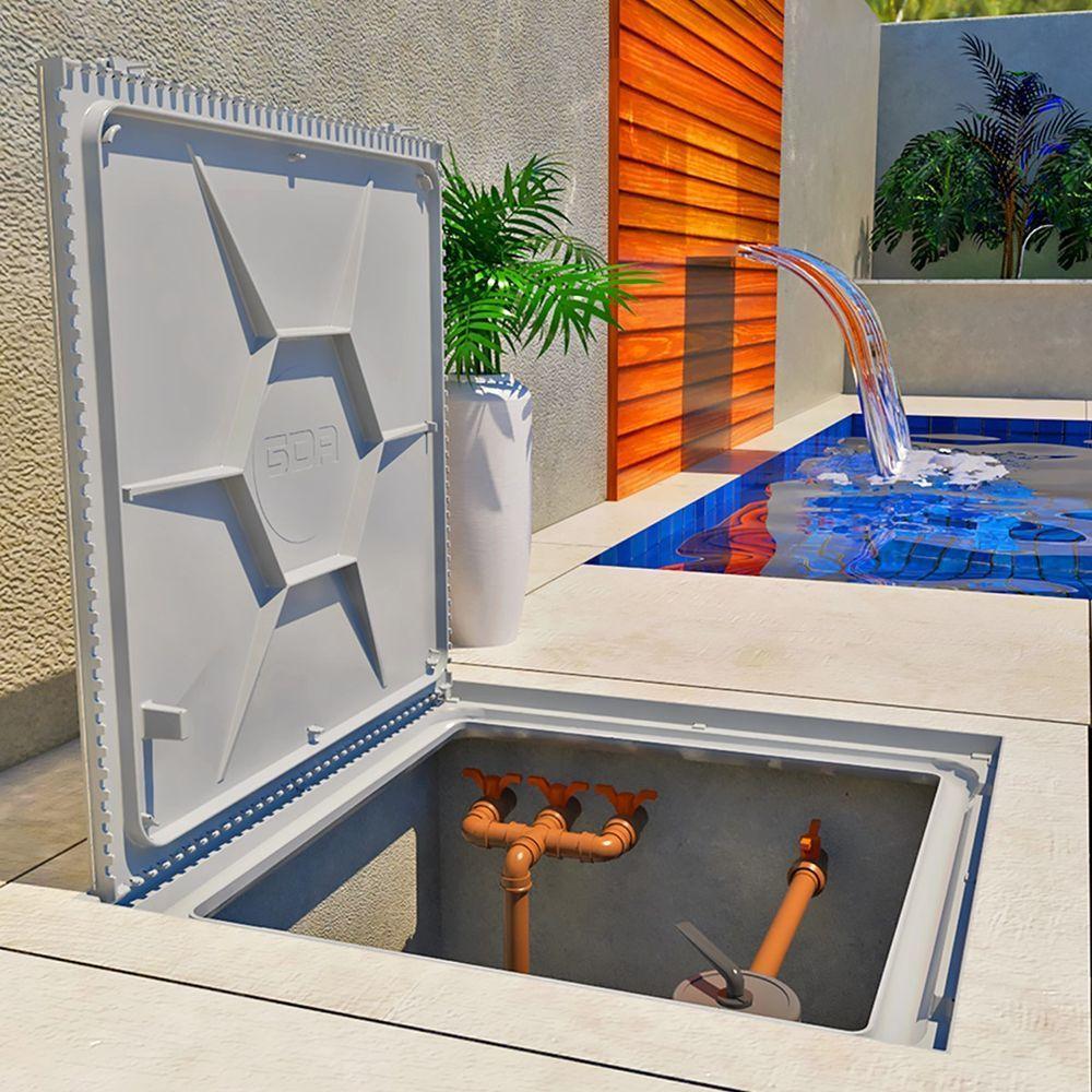 Tampa Casa Máquina Piscina Rebaixada Art Invisível 90x90cm M - 2