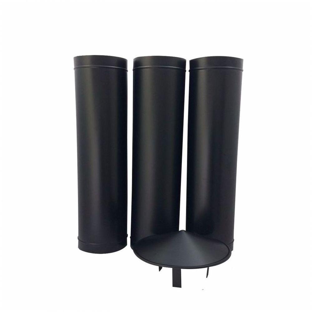 1,80 M De Duto Preto De 180 Mm De Diâmetro Com Chapéu Chinês - 1