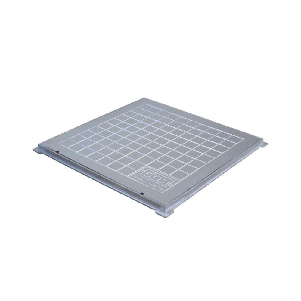 Tampa Tampão Chão Alumínio Fundido Quadrado Simples 50x50cm - 1