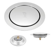 Ralo Click Inteligente Inox 15X15 Banheiro Lavabo Redondo - 1