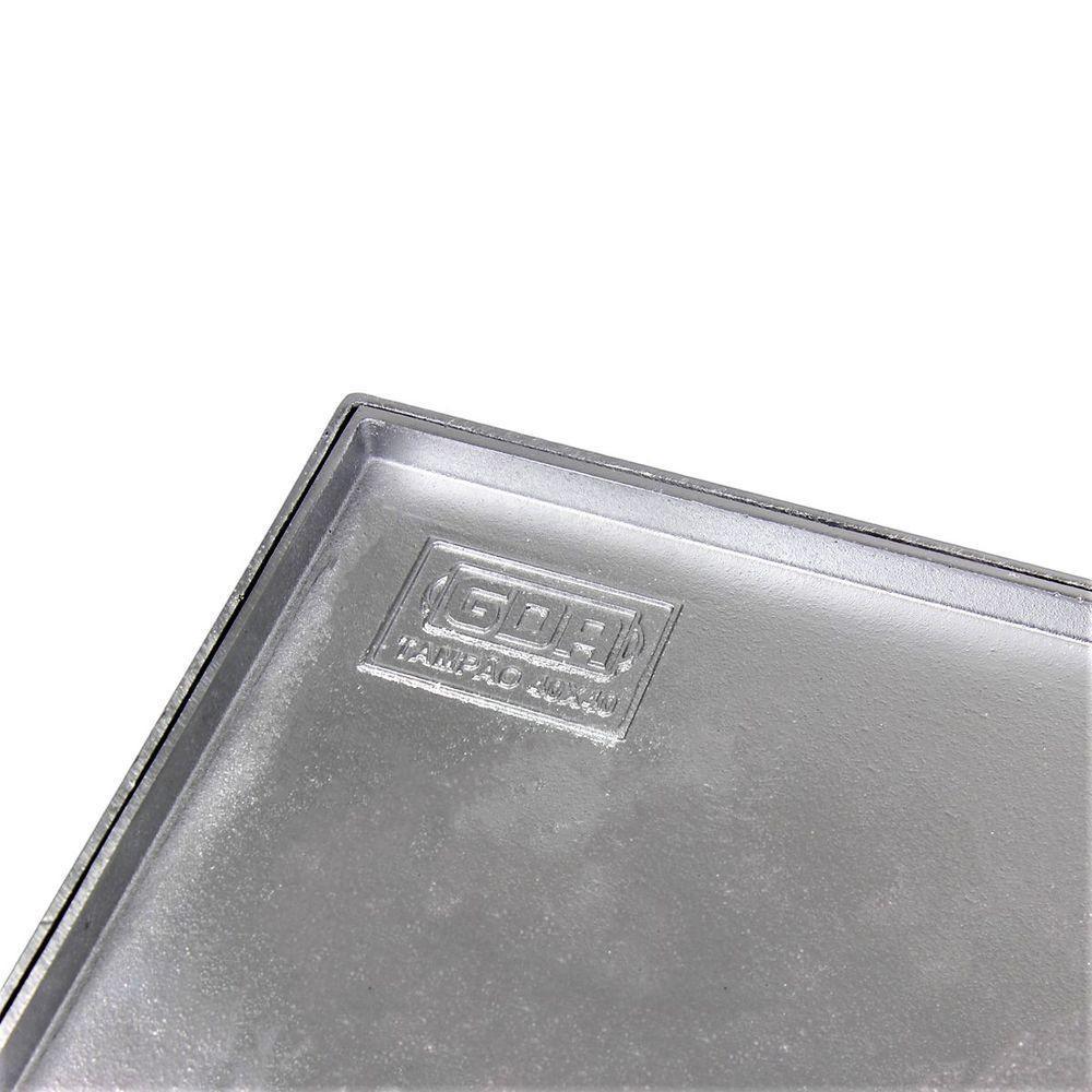 Tampa Tampão Chão Alumínio Fundido Simples Rebaixado 30x30cm - 3