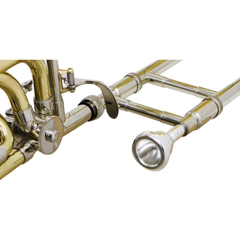 Trombone De Vara c/Rotor Laqueado Dourado c/Case New York - 5
