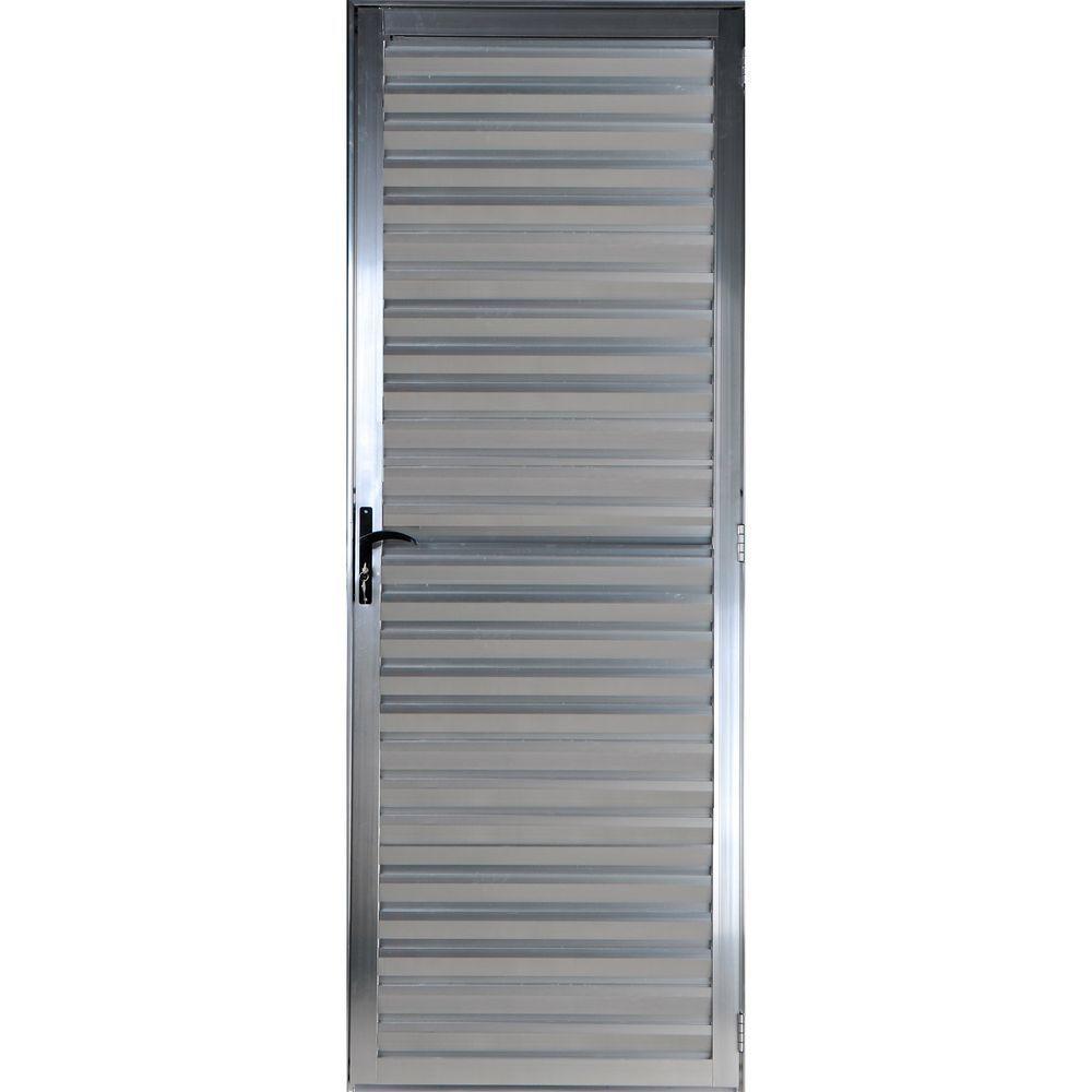 Porta De Alumínio Palheta 2,10 X 0,70 Direita - 1