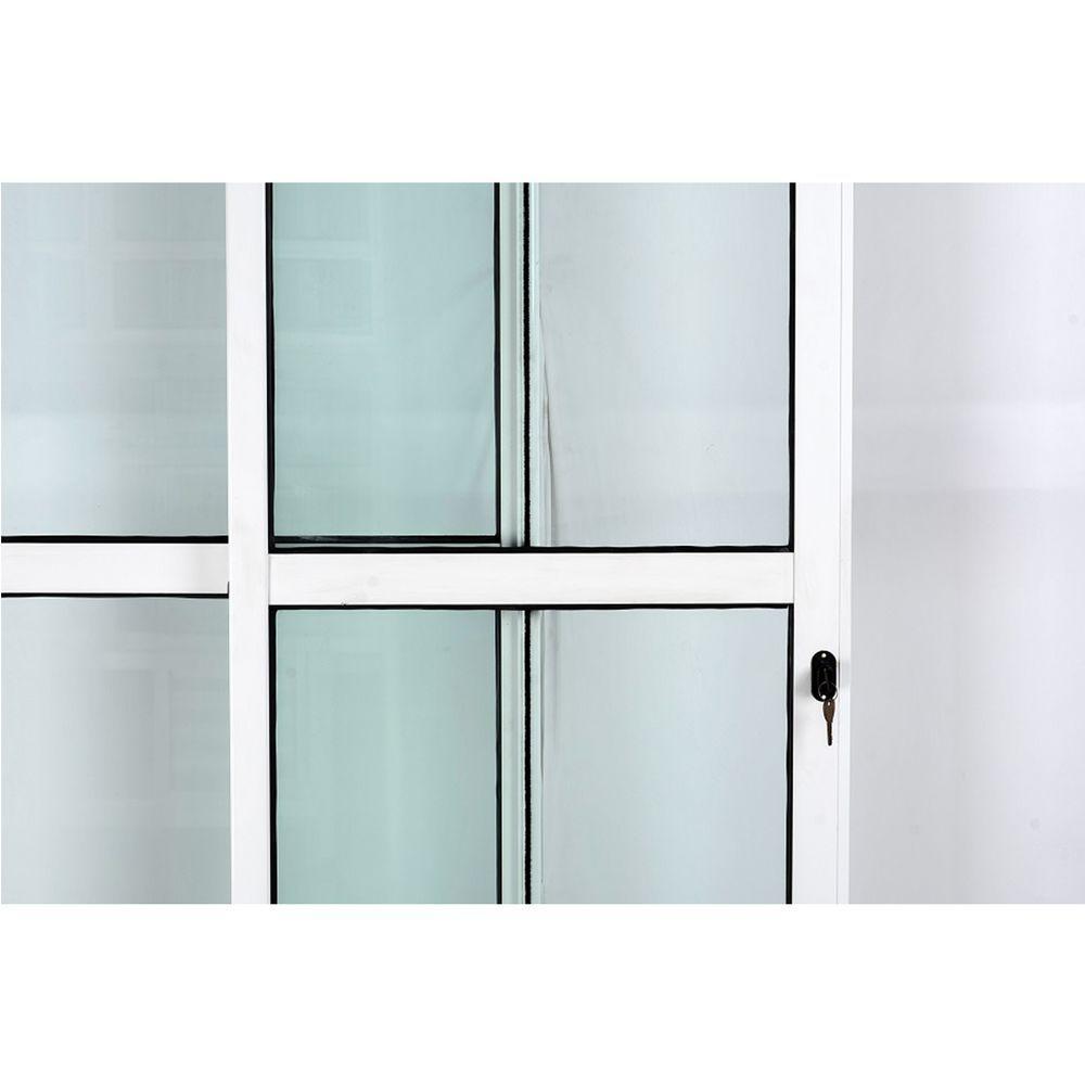 Porta De Alumínio De Correr 2 Folhas 25 c/Chave Branco - 3