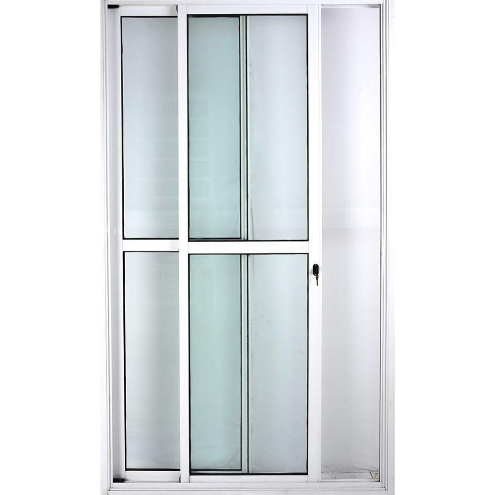 Porta De Alumínio De Correr 2 Folhas 25 c/Chave Branco - 4