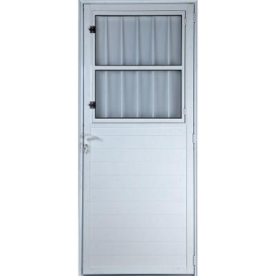 Porta De Alumínio Lambril Postigo Esquerda Vidro Branca