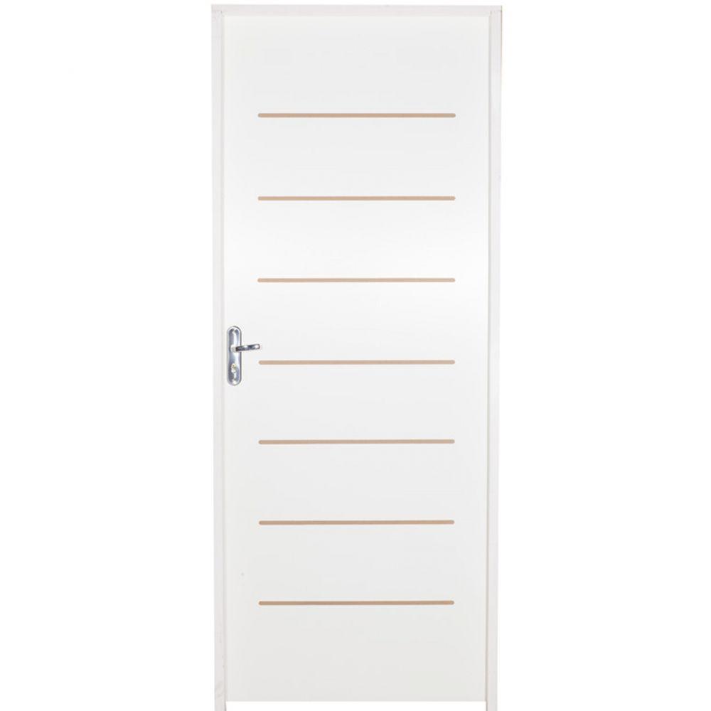 Kit Porta de Madeira Cristal Hdf Primer 2,10x0,82 Direita - 4