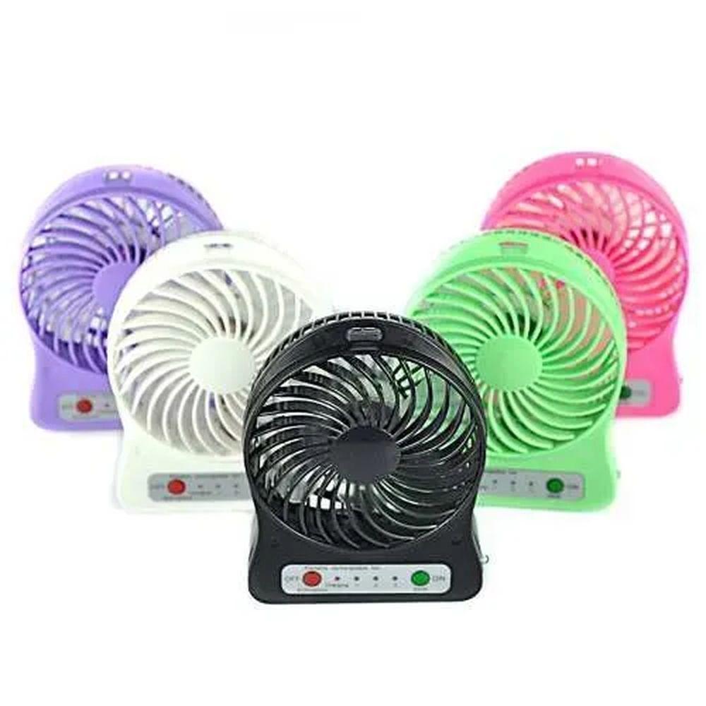 Ventilador Com Lanterna Sem Fio Portatil Mini Multifuncional E 3 Velocidades Preto - 2