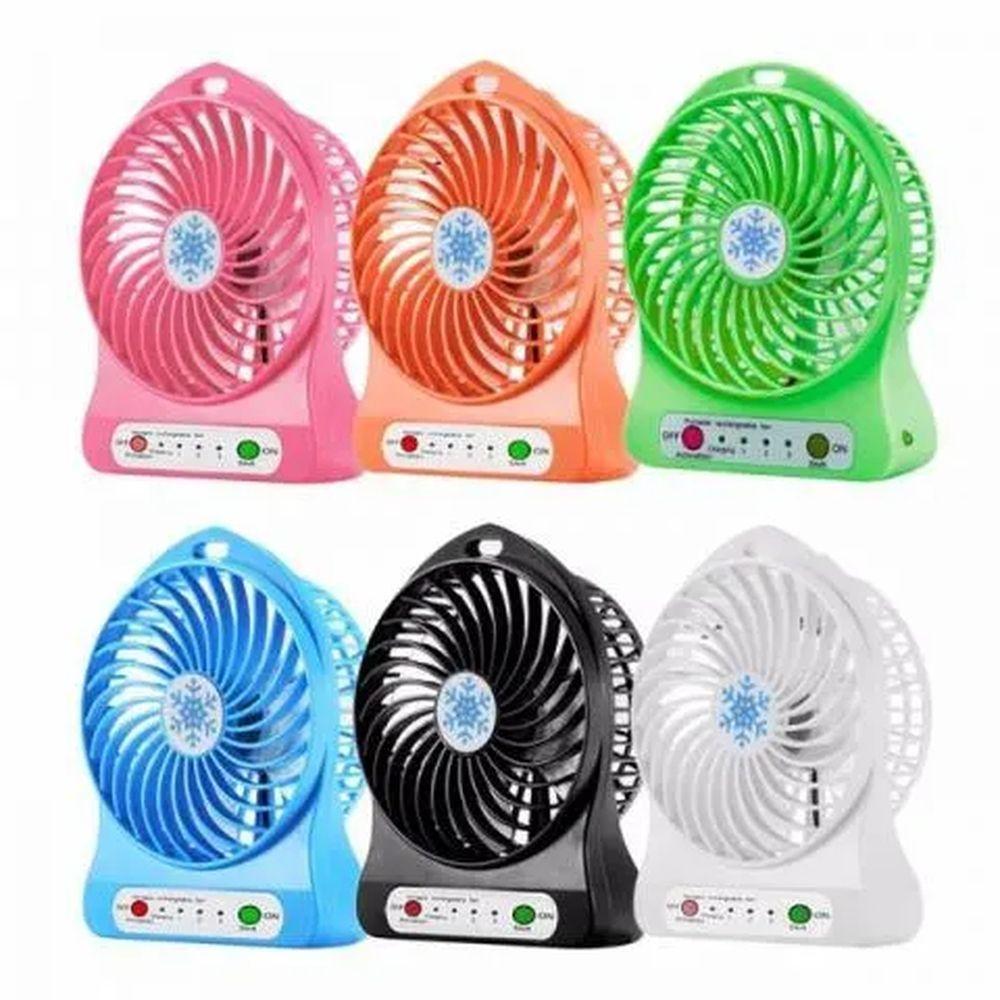 Ventilador Com Lanterna Sem Fio Portatil Mini Multifuncional E 3 Velocidades Preto - 4