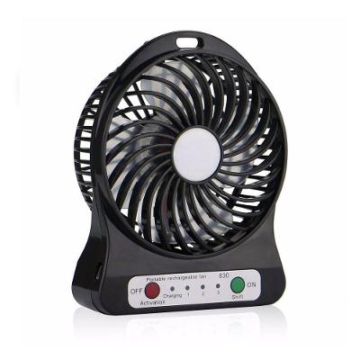 Ventilador Mini Portátil Recarregável Usb BCS de Mesa Preto com 3 Velocidades