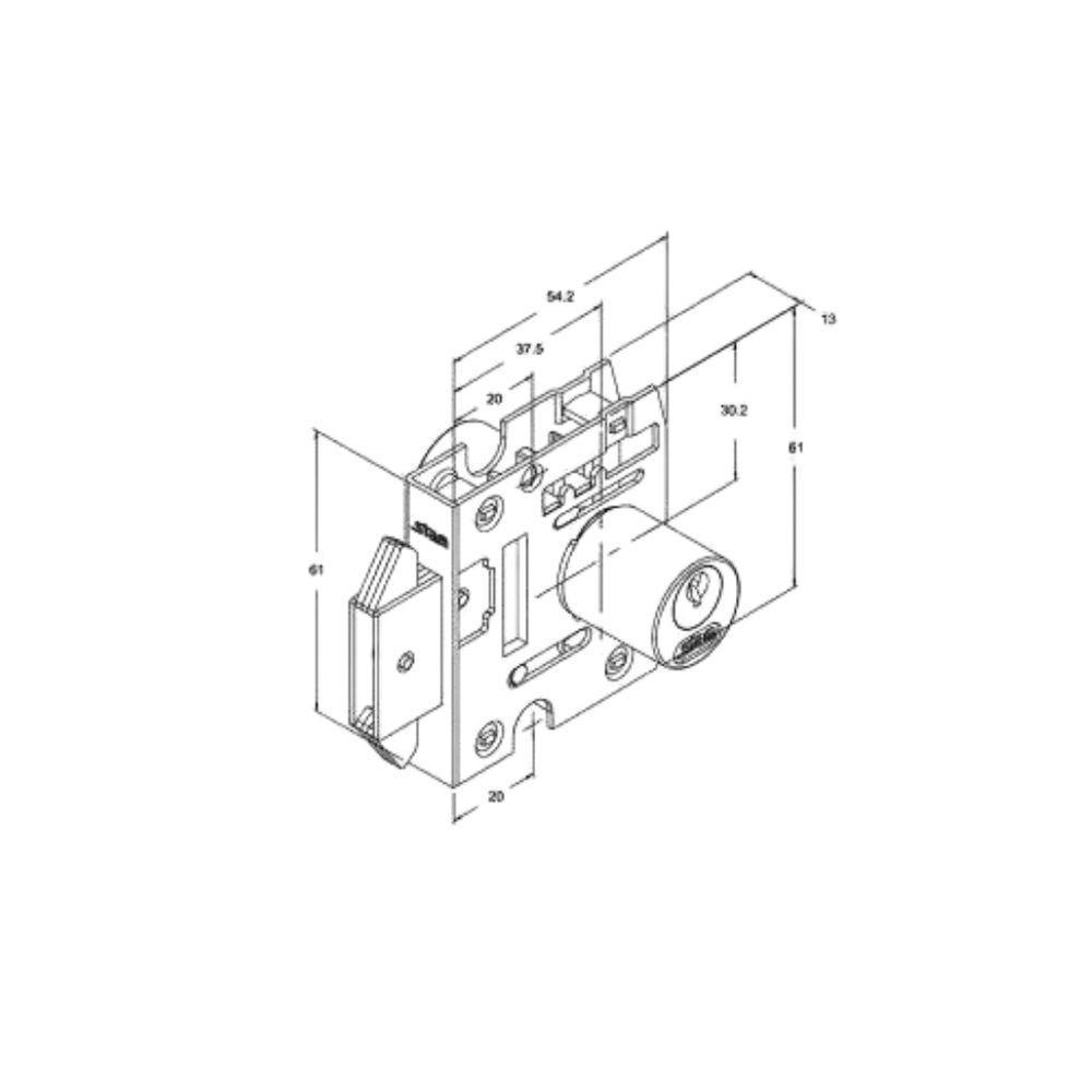 Fechadura Blindex 2002 Cromado Cilindro Redondo - Stam - 2