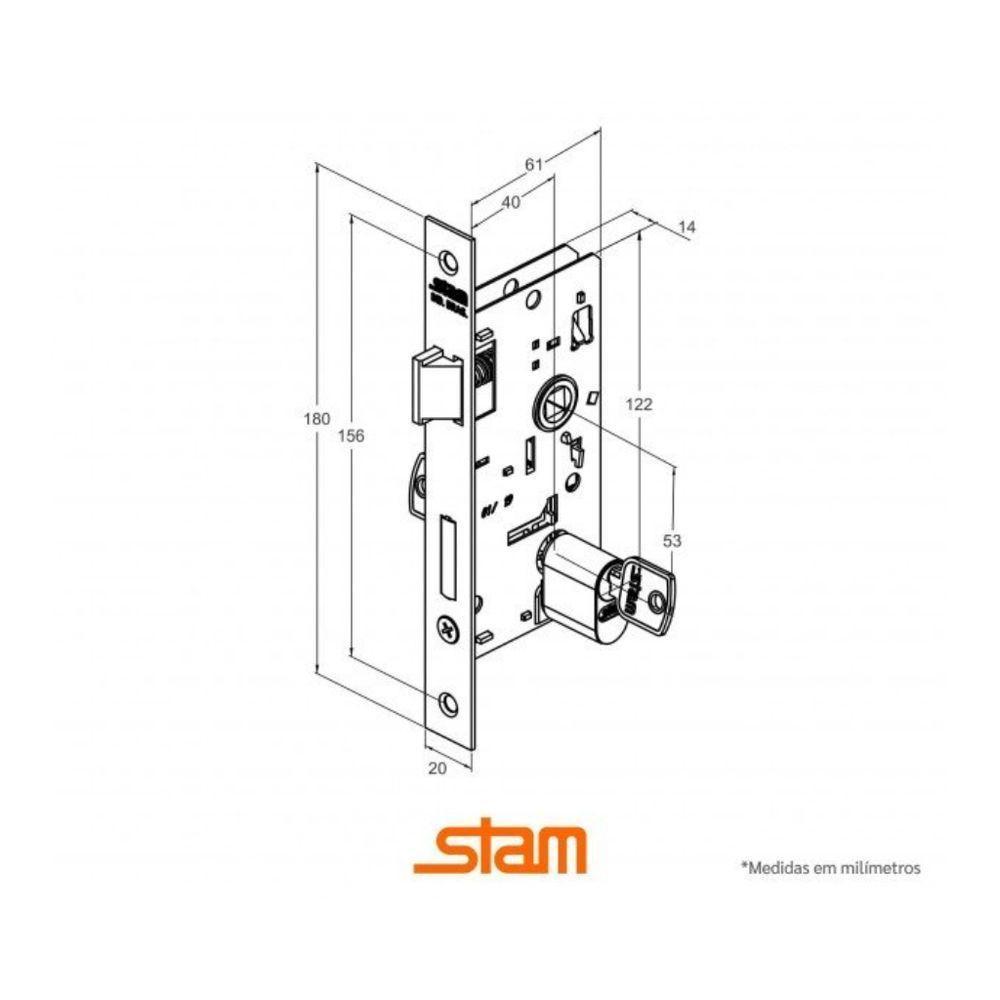 Fechadura Espelhada Inox - Stam Externa 804/11 - 3