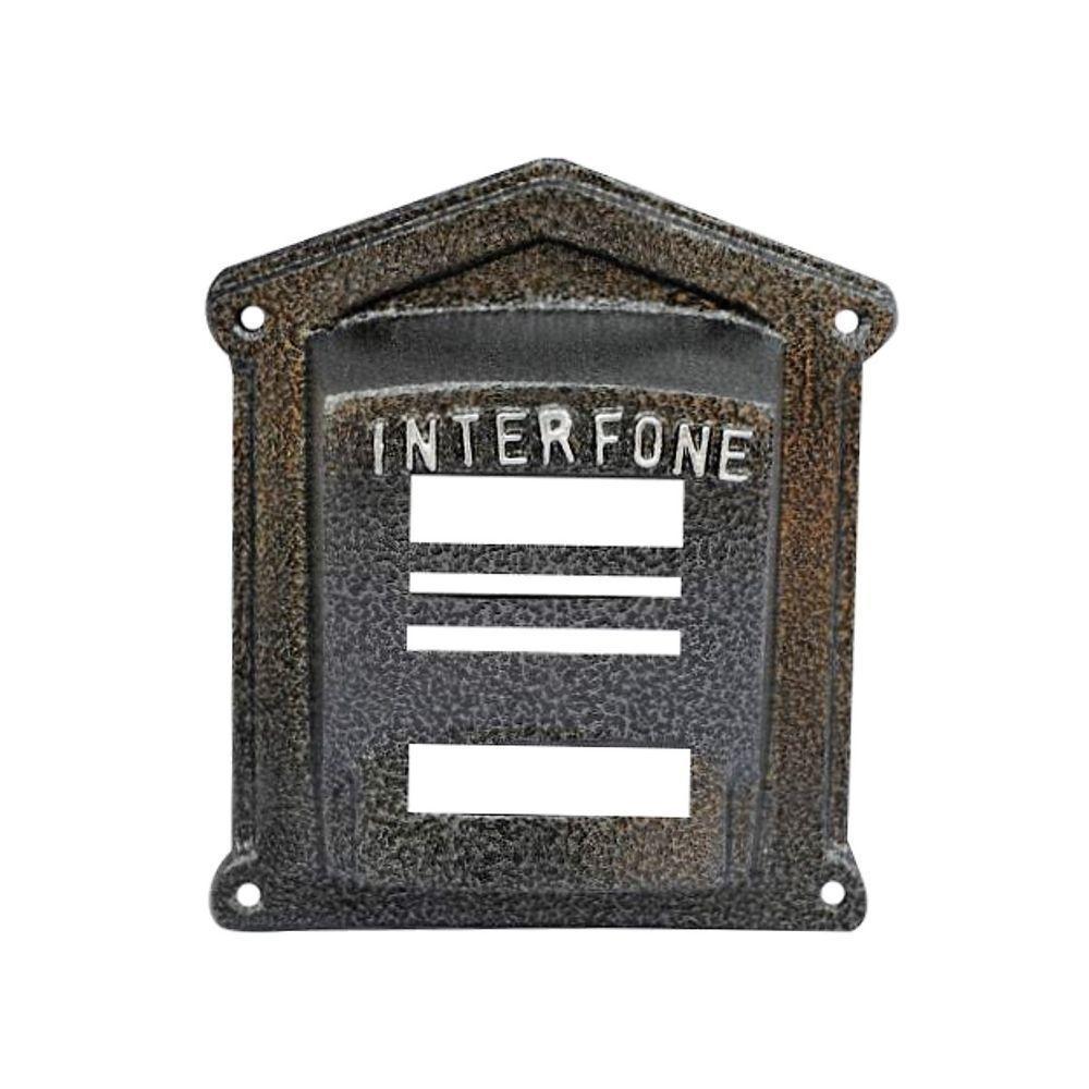 Protetor Interfone Caixa Alumínio Fundido N02Prata Craqueado - 1