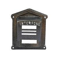 Protetor Interfone Caixa Alumínio Fundido N02Prata Craqueado - 1