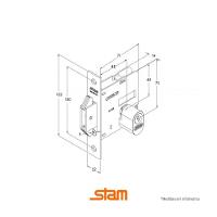 Fechadura 1006 Para Porta De Correr Cromado Externa - Stam Redondo - 2