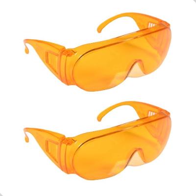 2 óculos Sobrepor Lente Laranja Bloqueia Luz Azul Uva Uvb