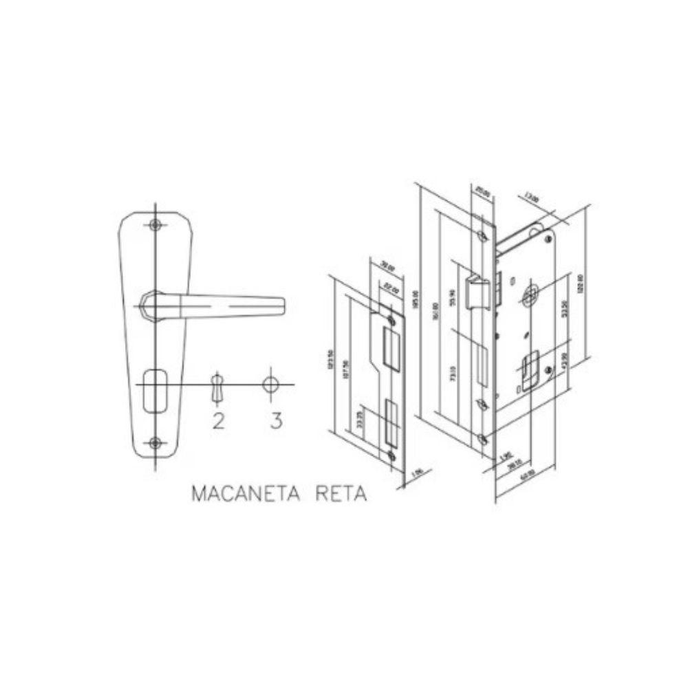 Fechadura Popline 40x53 Cromada - Soprano Banheiro - 3