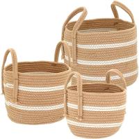 Singara Cesta Tecido Bege 3Pç - 1