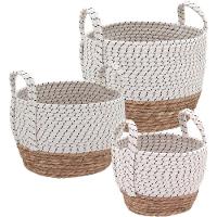 Kigali Cesta Fibra Branco 3Pç - 1