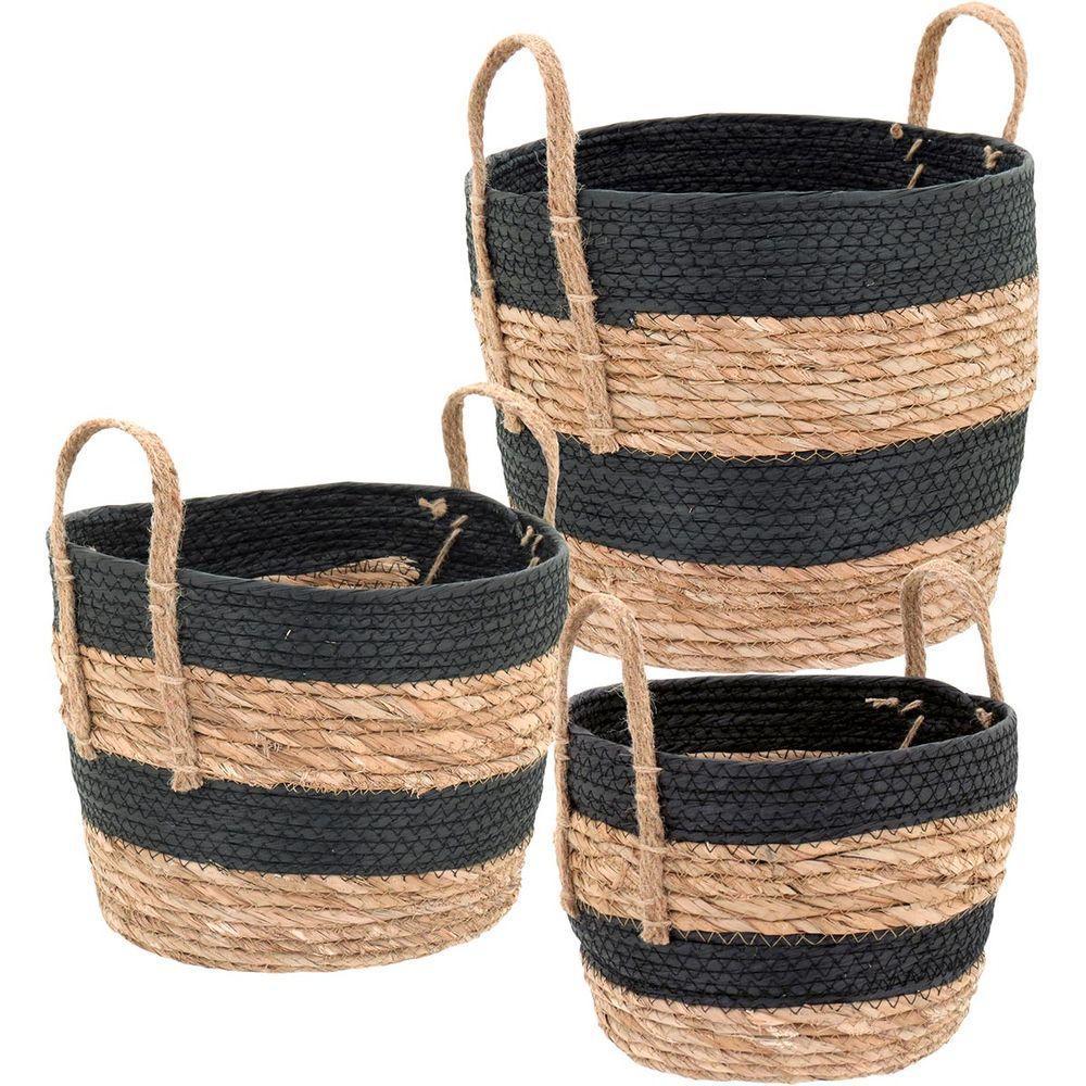 Zagora Cesta Fibra Preto 3Pç - 1