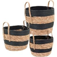 Zagora Cesta Fibra Preto 3Pç - 1