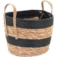 Zagora Cesta Fibra Preto 3Pç - 3