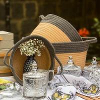 Allegra Cesta Tecido Cinza 3Pç - 2