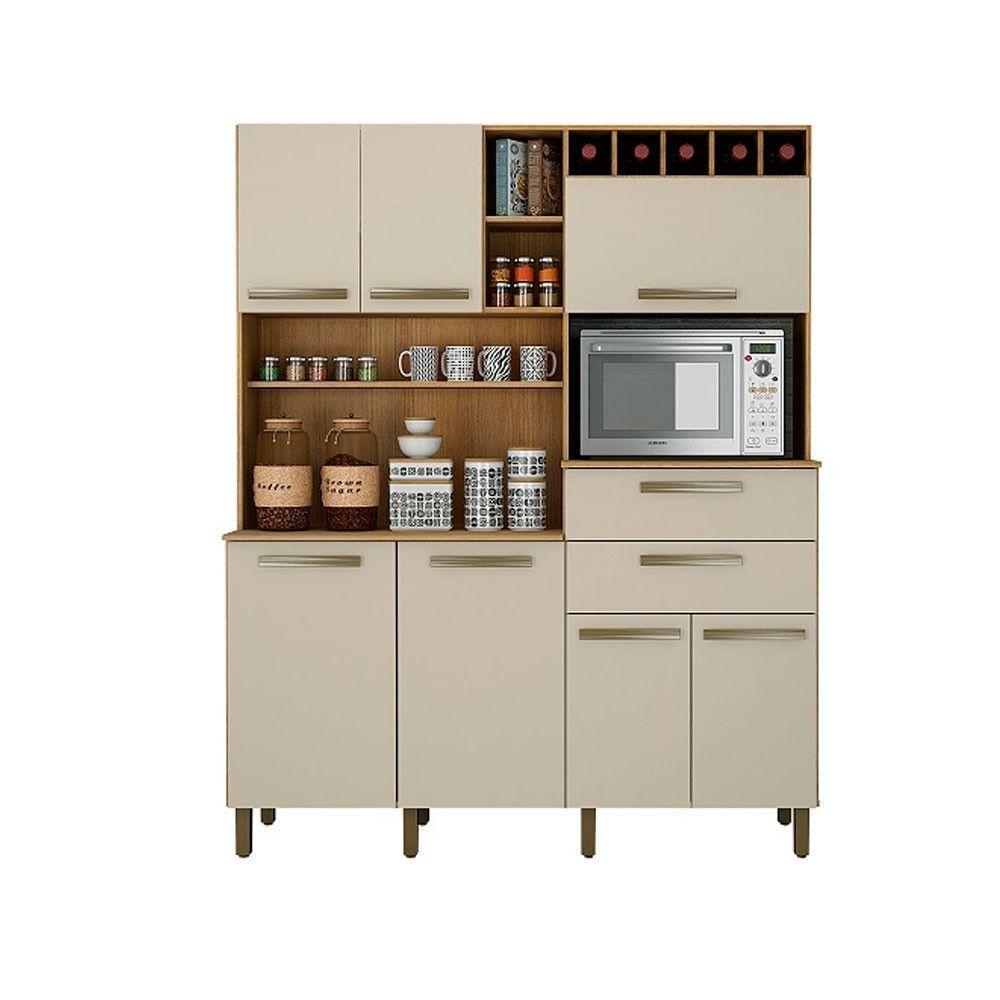 Armário De Cozinha 07 Portas E 02 Gavetas Cinamono/Off White - 3