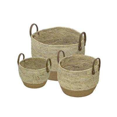 Kit De 3 Cestos Goa Fibra Natural Natural
