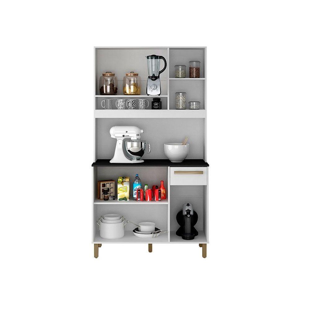 Armário De Cozinha 05 Portas 01 Gaveta Cinamono/Off White - 3