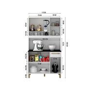 Armário De Cozinha 05 Portas 01 Gaveta Cinamono/Off White - 2