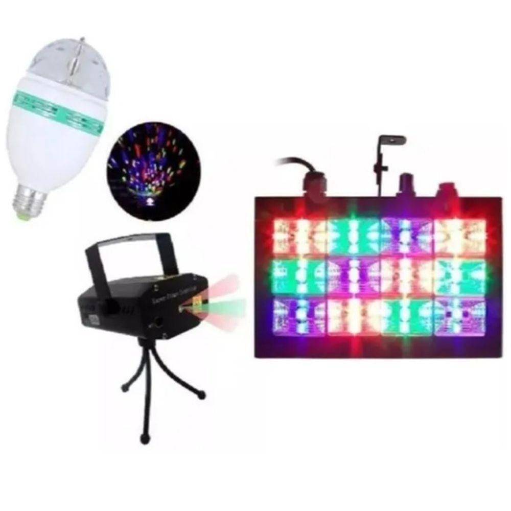 Kit Jogo De Luz Iluminação Para Festa Strobo Laser Super Kit - 1