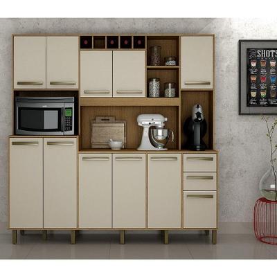 Armário De Cozinha 11 Portas E 02 Gavetas Cinamono/off Wh