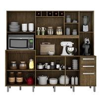 Armário De Cozinha 11 Portas E 02 Gavetas Cinamono/off Wh - 2