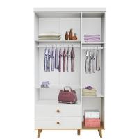 Quarto De Bebê Guarda Roupa Com Gavetas Cômoda Branco Fosco - 3