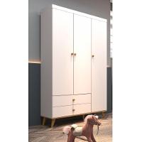 Quarto De Bebê Guarda Roupa Com Gavetas Cômoda Branco Fosco